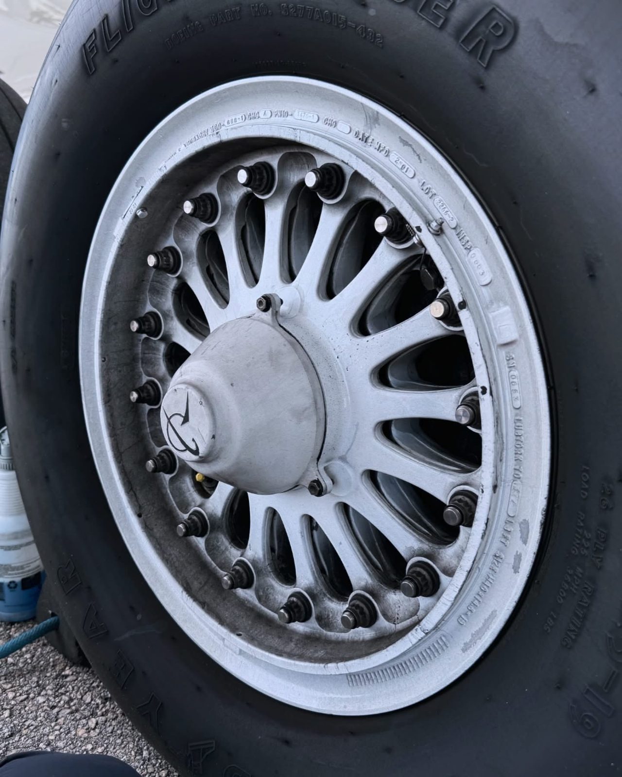 Cleaned and polished business jet wheel